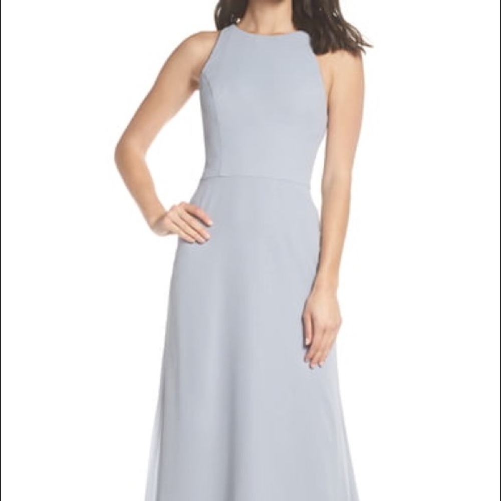 Crewneck Chiffon dress by Hayley Paige